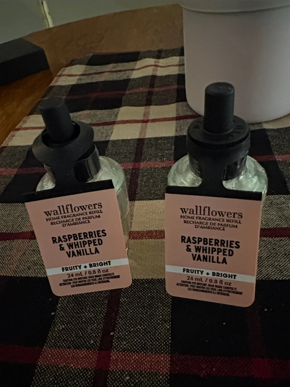 Nwt Raspberry & Whipped Vanilla” 3 wick candle & 2 wallflower plug in’s